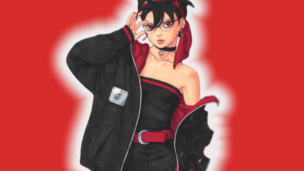 Sarada from Boruto with her Mangekyo Sharingan