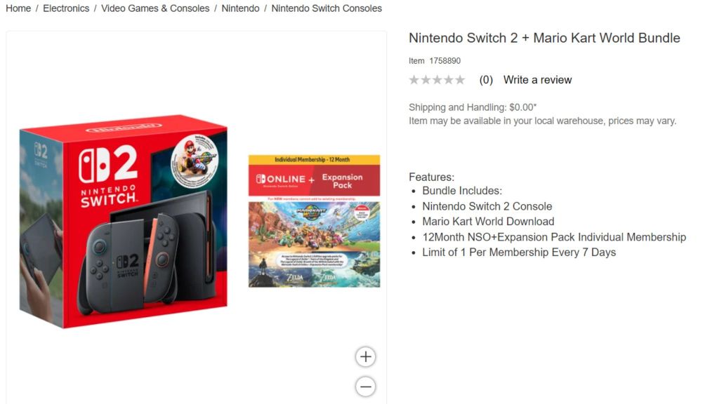 Switch 2 Bundle at Costco
