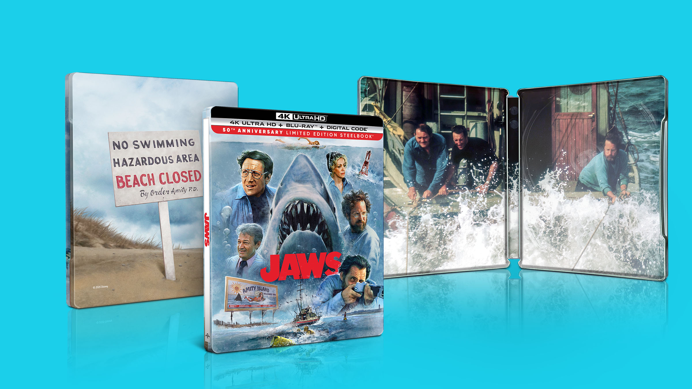 Sweat à Capuche Jaws 50th Anniversary – Design Poster Pop Art, Officiel !