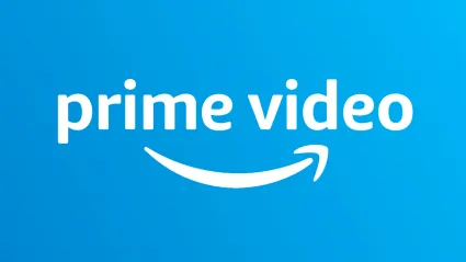 Prime Video logo in white with blue background