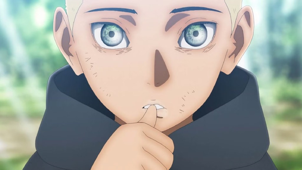 young Kawaki from Boruto biting his thumb