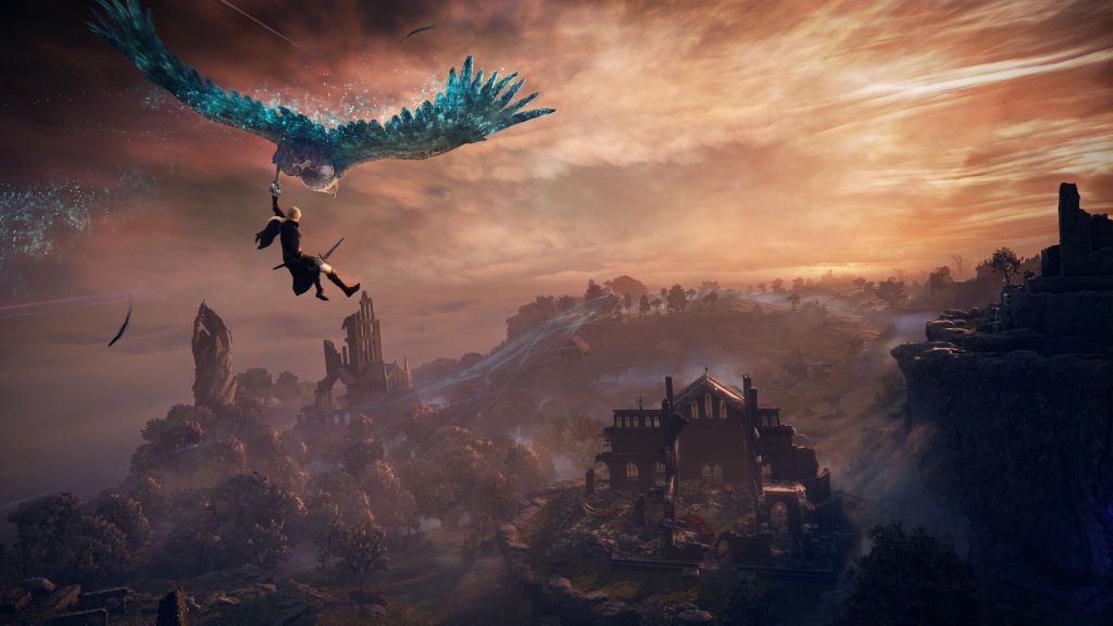 A player soaring over Limveld in Elden Ring Nightreign