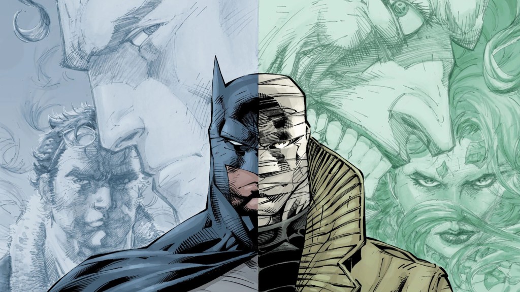 Batman and Hush drawn as one person