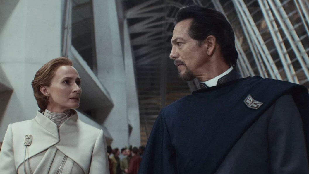 Genevieve O'Reilly and Benjamin Bratt in Andor
