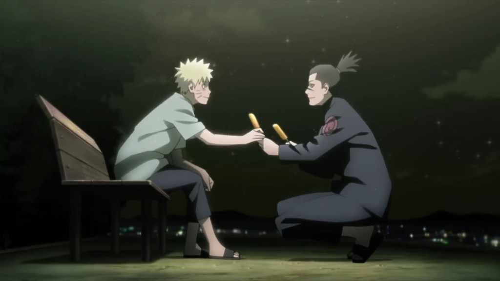 Iruka with Naruto in the Pain's Assault Arc