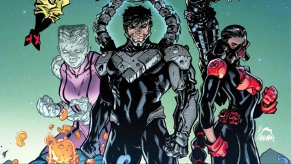 A group of new mutants standing together that mirrors the cover of X-Men (2024) #1