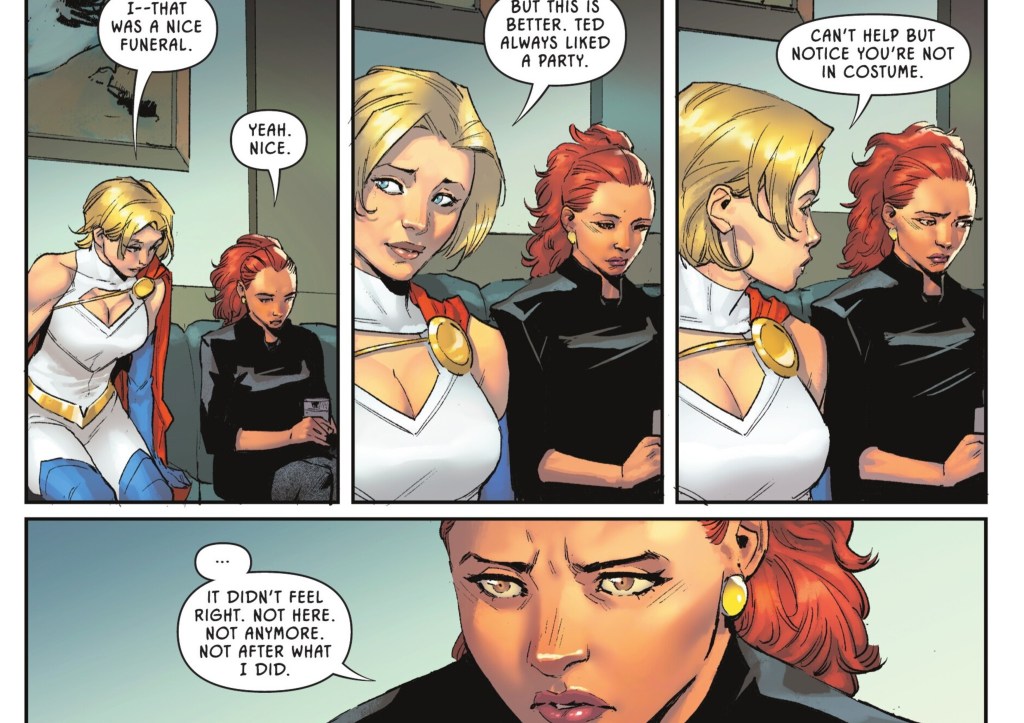 Power Girl and Yolanda Montez talking together