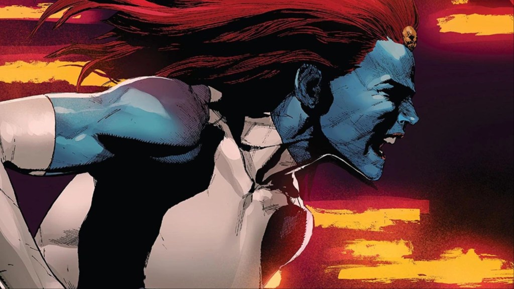 Mystique running with energy bursts firing off around her