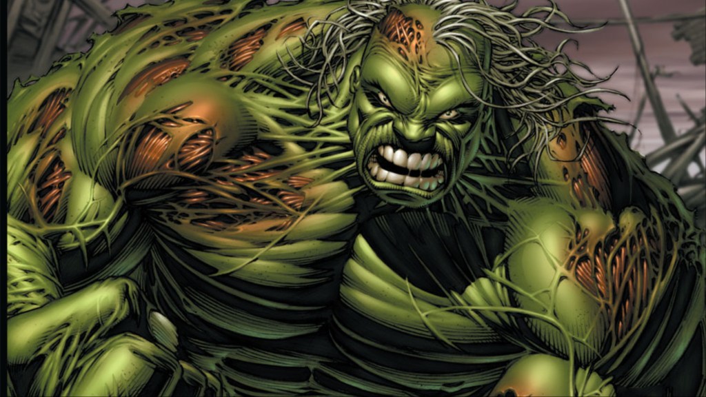 An older beat up Hulk snarling