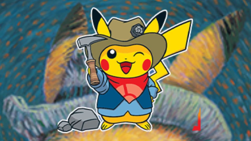 Pikachu with Felt Hat and Pikachu Fossil Museum Exhibit Logo