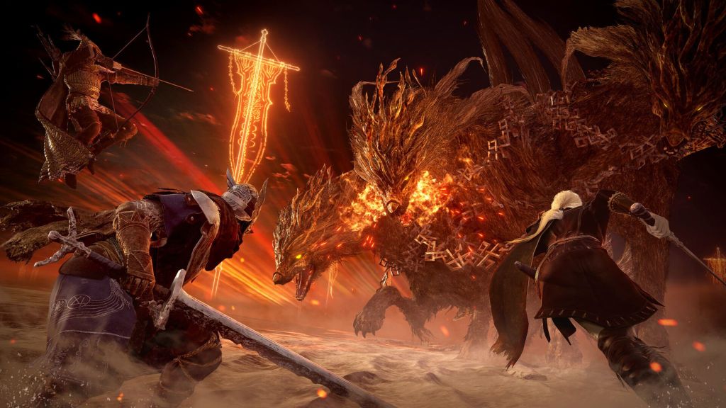 Players fighting the Nightlord Gladius in Elden Ring Nightreign