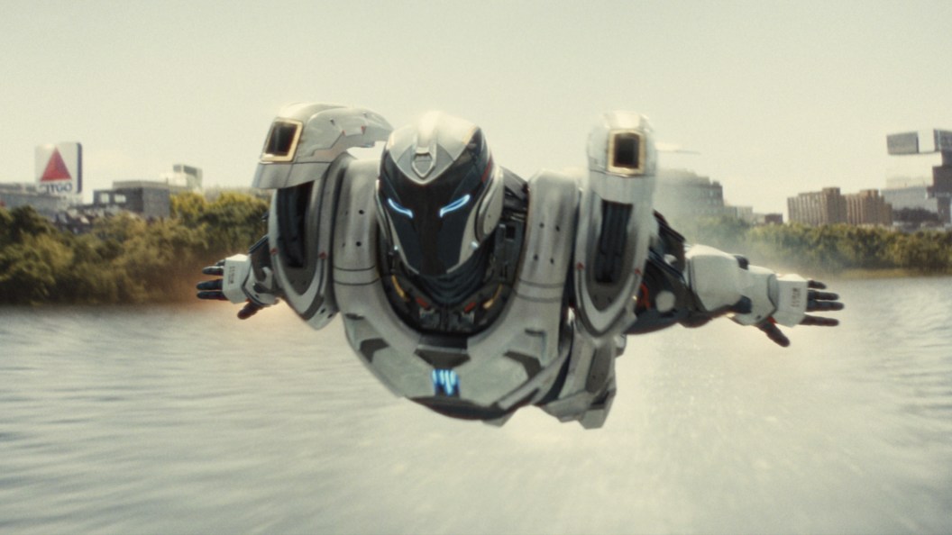 Riri Williams flying in Ironheart