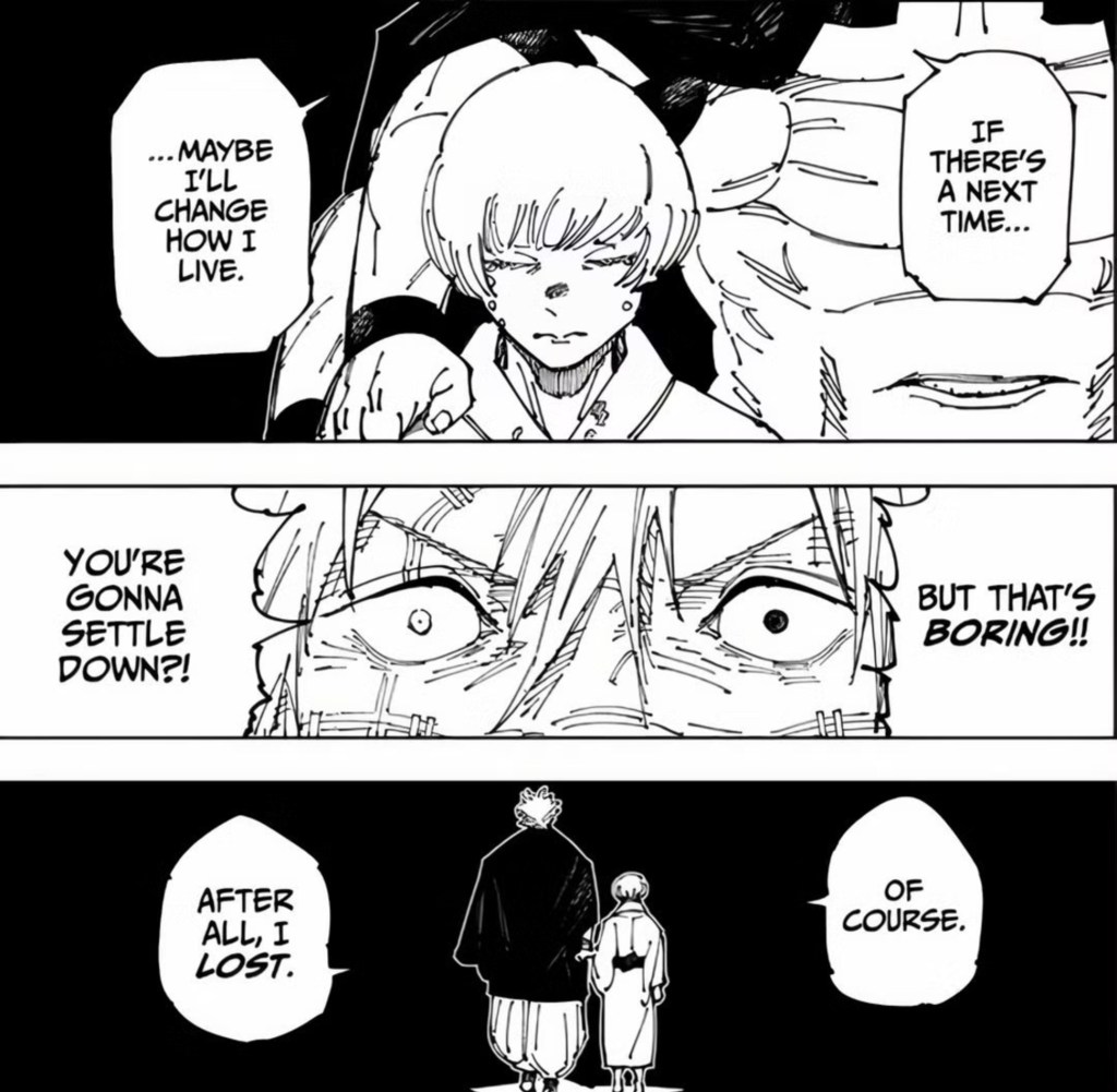 Painel do mangá de Sukuna e Mahito