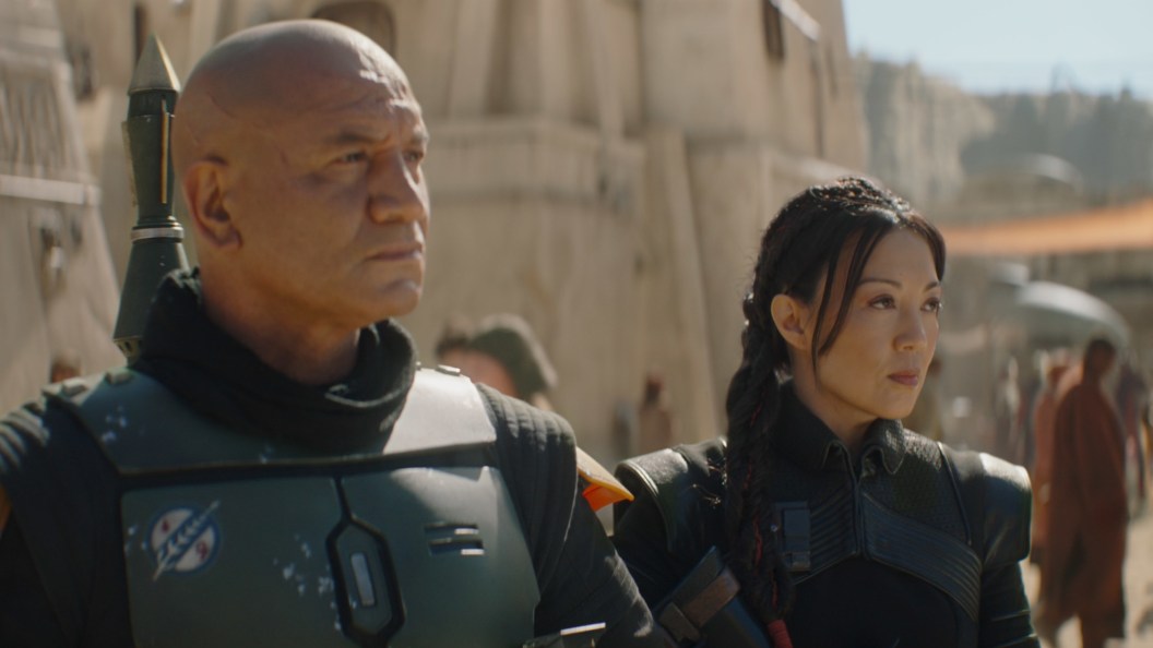 Temuera Morrison and Ming-Na Wen in The Book of Boba Fett