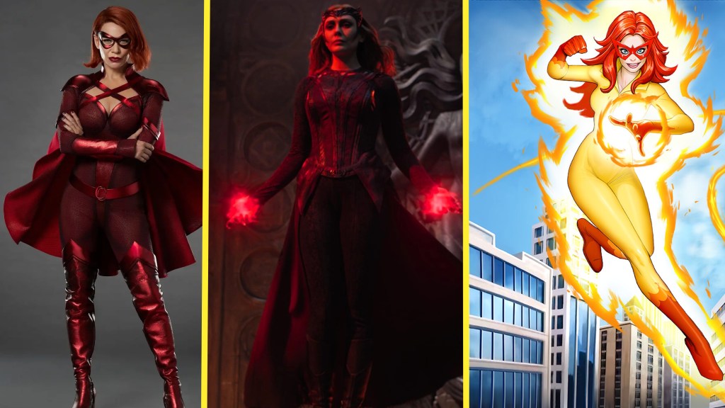 Crimson Countess, Scarlet Witch, and Firestar