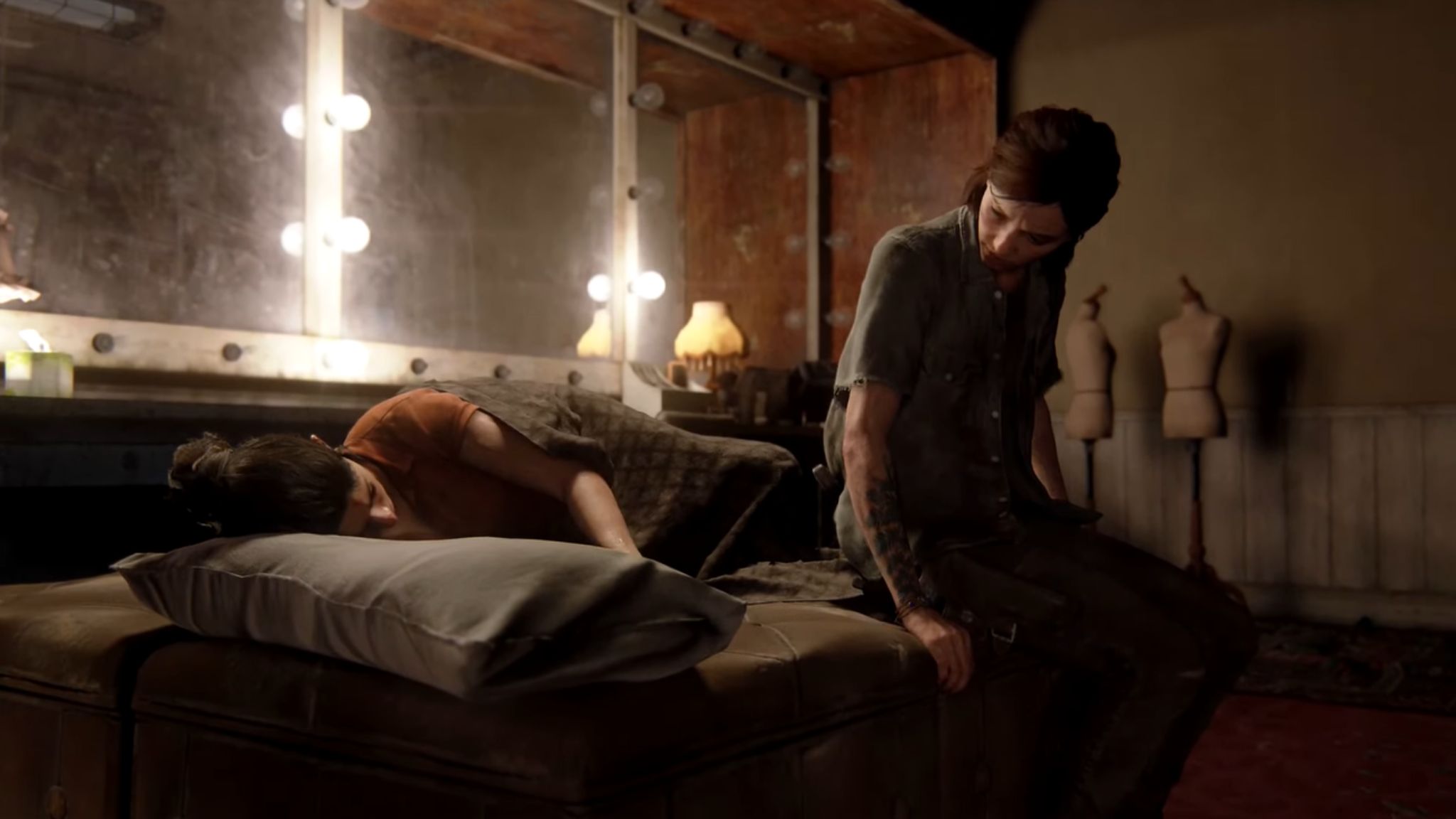 Ellie and Dina in The Last of Us