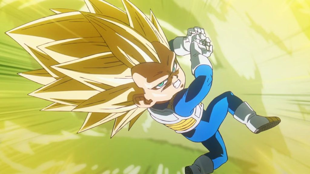Vegeta in Super Saiyan 3 preparing for an attack