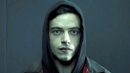Rami Malek on Mr. Robot poster