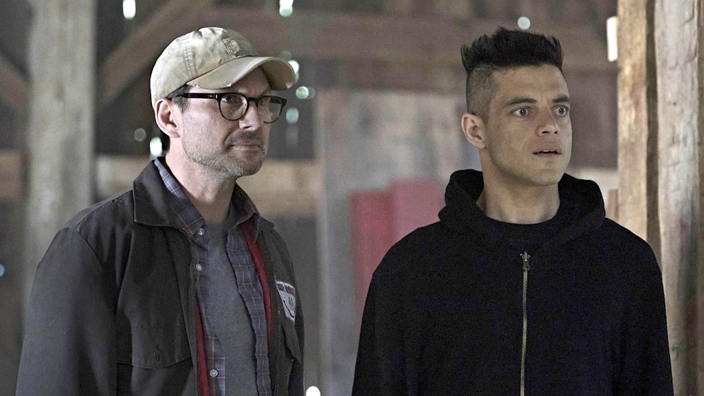 Rami Malek and Christian Slater in Mr. Robot