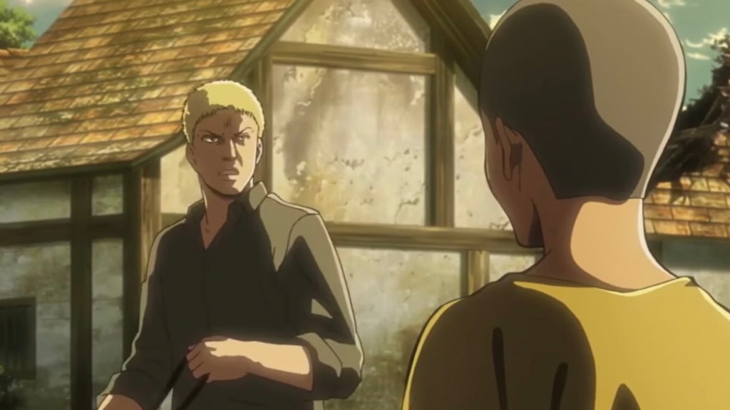 Reiner lying to Connie in Attack on Titan