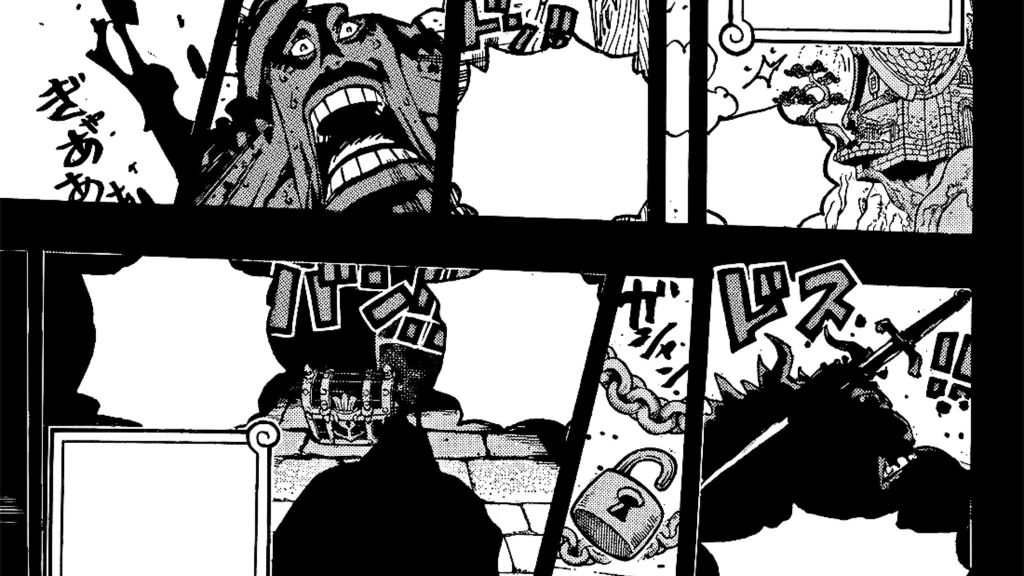 A panel from one piece chapter 1152 featuring the legendary devil fruit.
