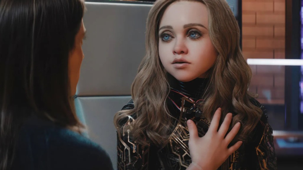Allison Williams as Gemma and M3GAN in M3GAN 2.0.