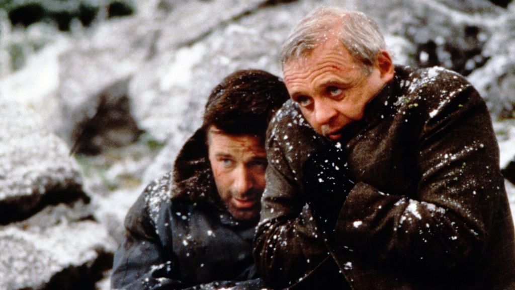 Anthony Hopkins and Alex Baldwin in The Edge