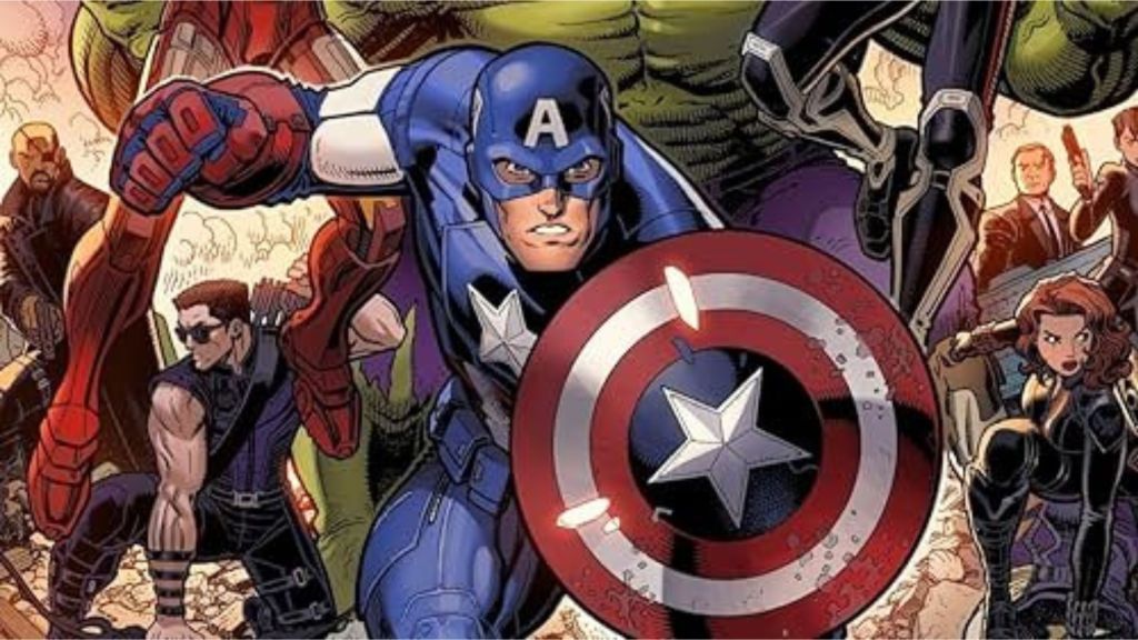 Captain America leading the Avengers
