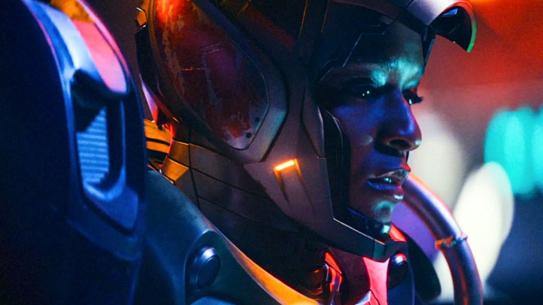 Close up as Riri Williams in Ironheart