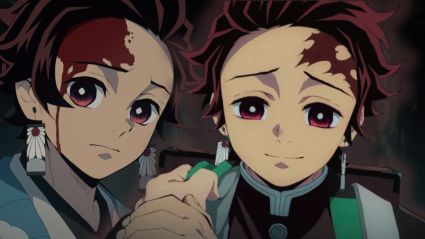 Tanjiro with two different expressions in a custom image