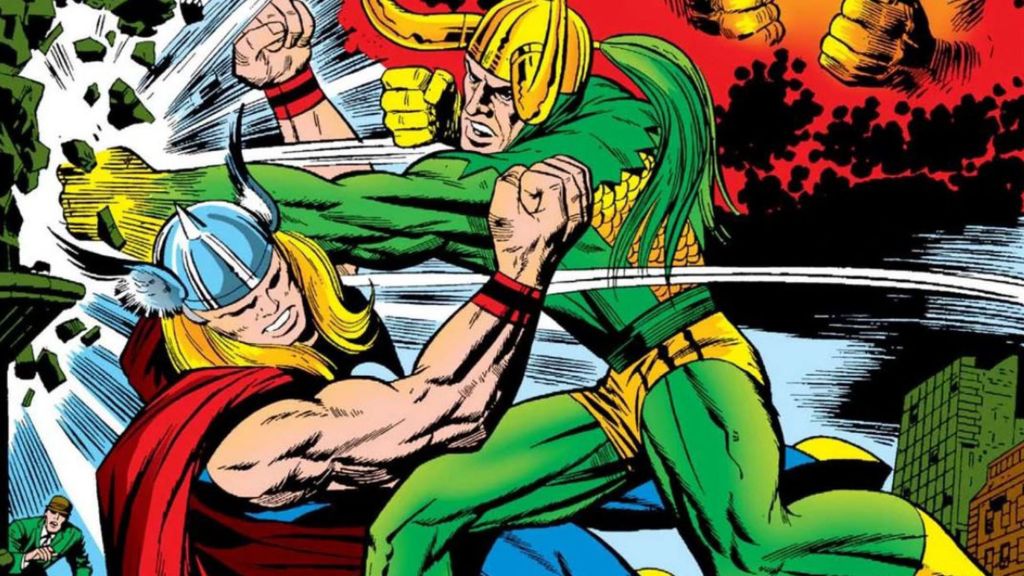 Loki fighting Thor in Marvel Comics