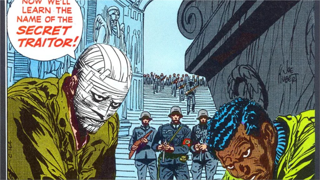 The Unknown Soldier and a compatriot with Nazis coming up behind them