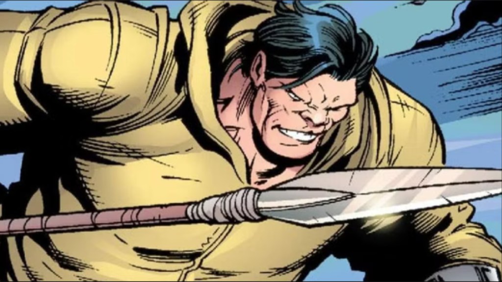 Gnarrk brandishing a spear