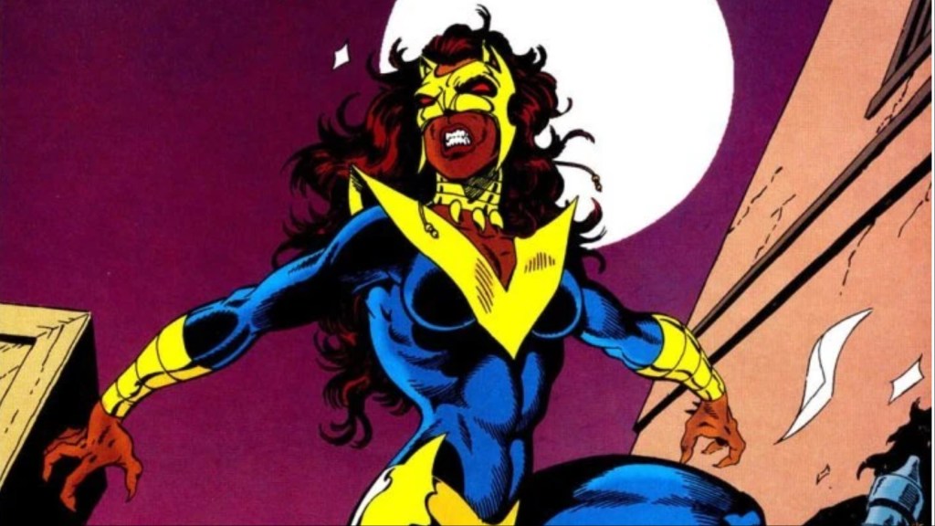 Pantha standingon rooftop under the full moon