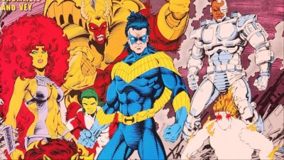 Starfire, Wildebeest, Nightwing, Cyborg, Beast Boy, Pantha of the New Titans
