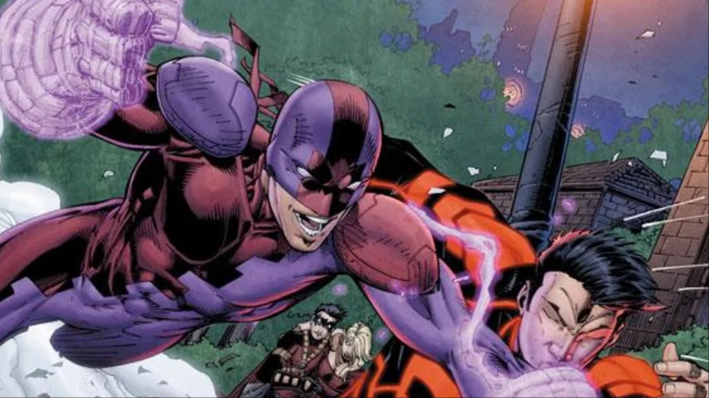 Bunker punching Superboy in the face