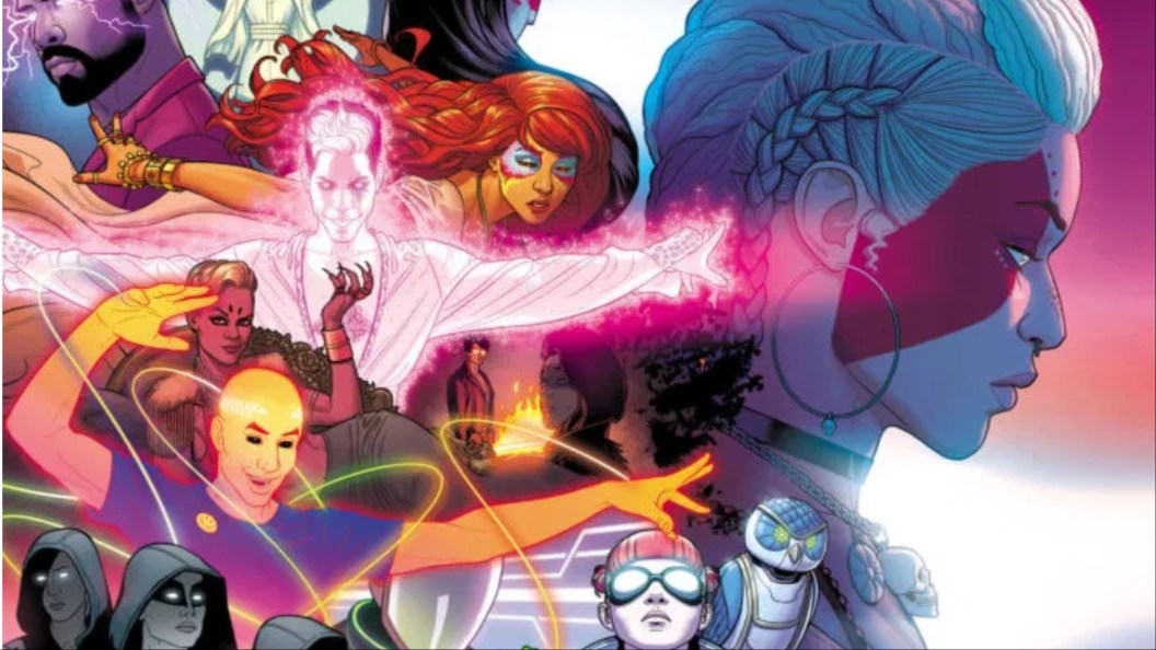 Persephone, Innana, Amaterasu, Dionysus, Baal, and Minerva from The Wicked + The Divine