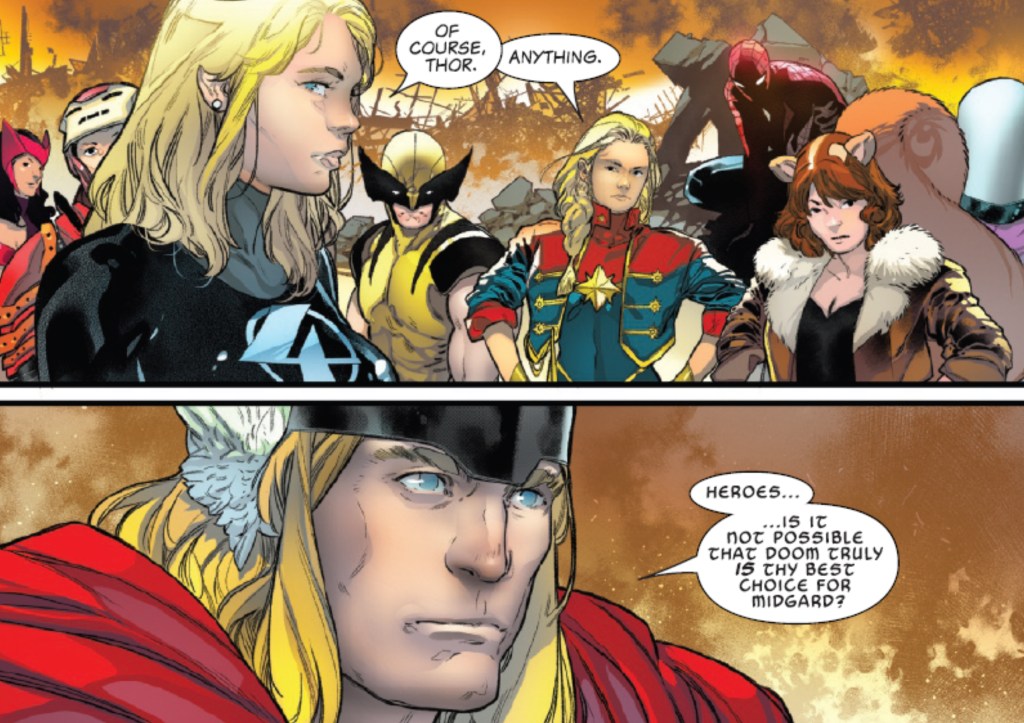 Thor questions the heroes