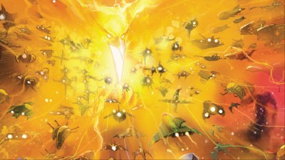 The Phoenix Force devouring a fleet of ships