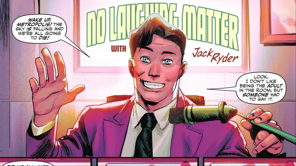 Jack Ryder on the set of his show