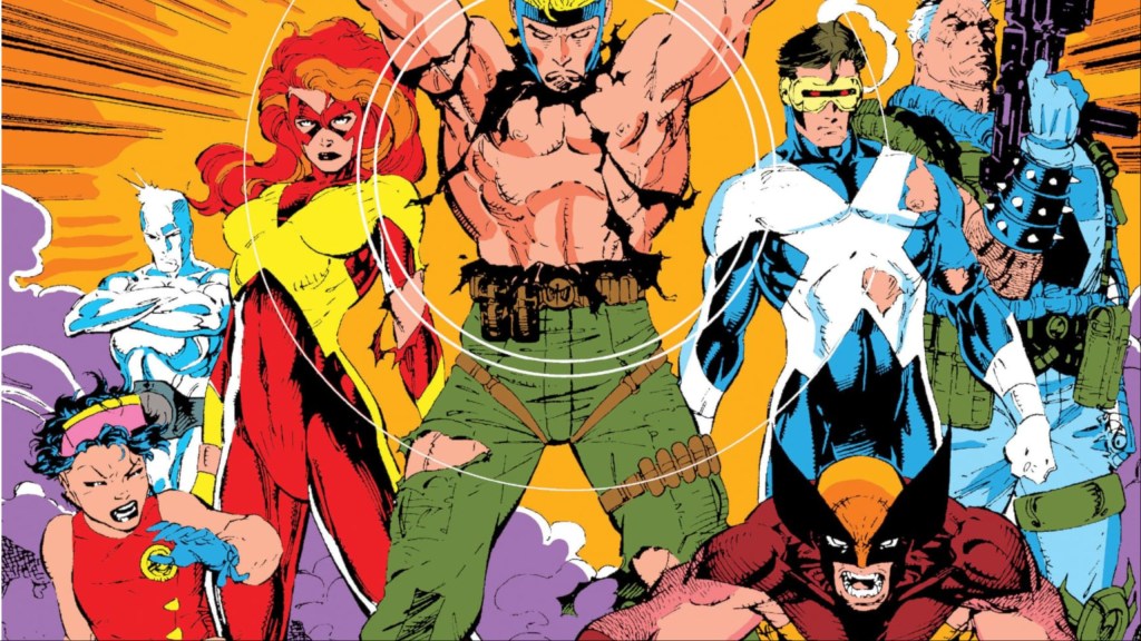 Jubilee, Marvel Girl, Havok, Cyclops, Wolverine, and Cable standing together