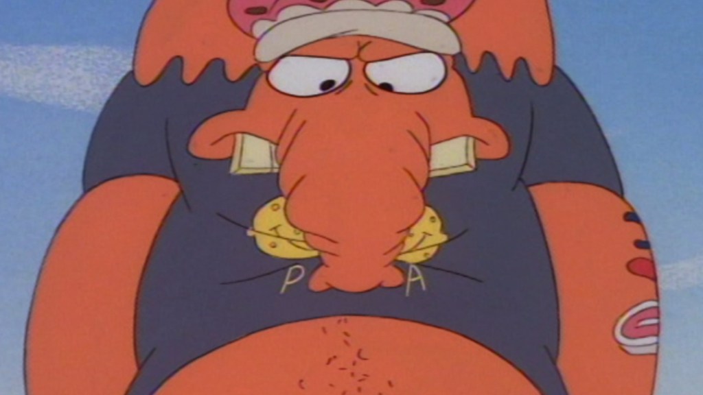 Wallace collecting pizza money from Rocko