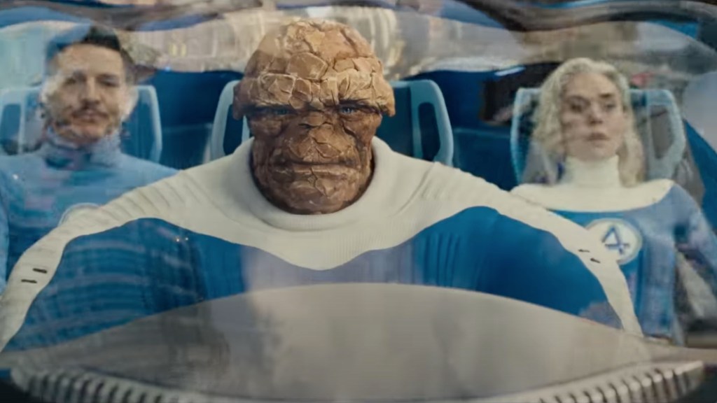 The Thing driving Fantasticar in Fantastic Four First Steps