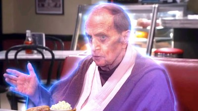 Bob Newhart appearing as a Professor Proton Force ghost in The Big Bang Theory
