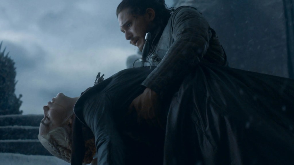 Jon Snow killing Daenerys Targaryen in Game of Thrones