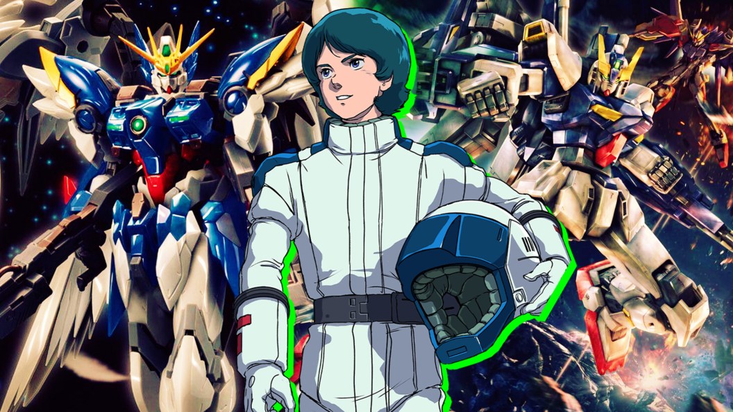 kamille bidan with wing gundom zero and mk 2 gundam in the bg
