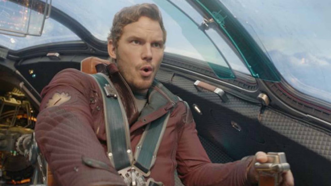 Chris Pratt as Star Lord in Guardians of the Galaxy
