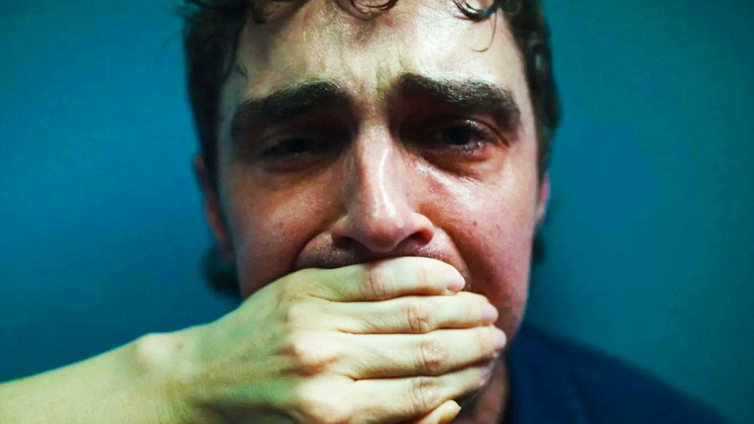 Dave Franco's mouth being covered in Together