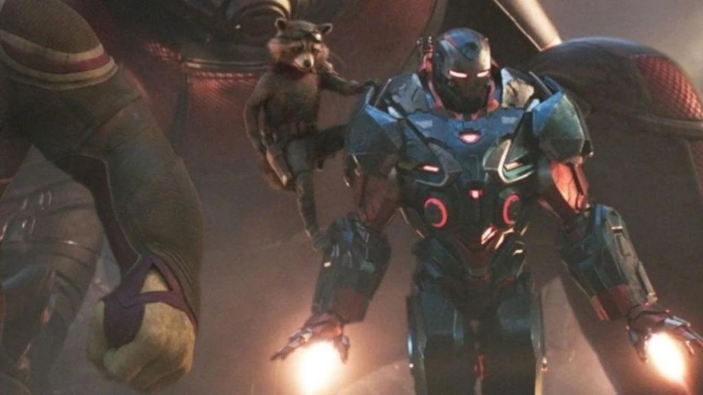 Don Cheadle as War Machine and Rocket in Avengers Endgame