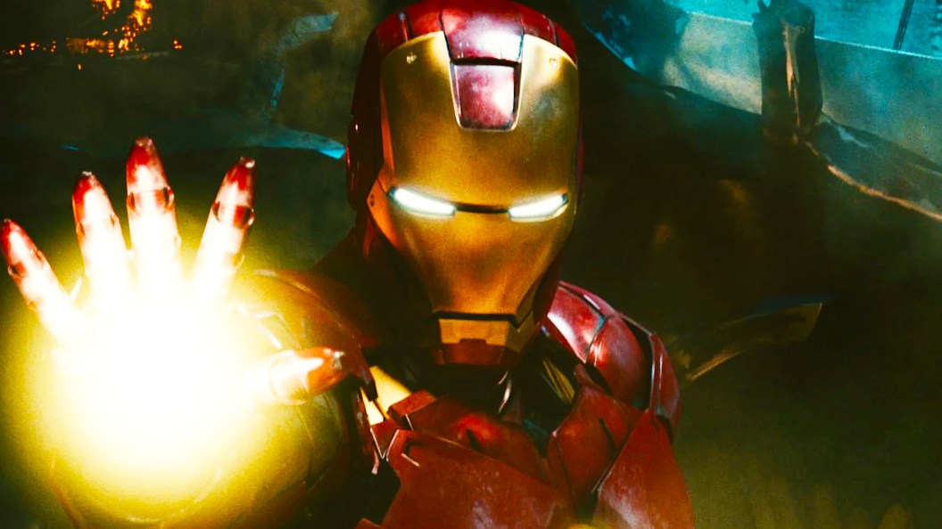 Iron Man using his repulsor in Iron Man 2